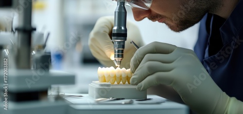 a dental technician who makes custom denture products.