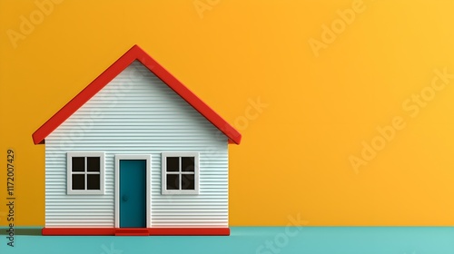 Wallpaper Mural Colorful miniature house model against a bright background showcasing modern design elements and vibrant color contrast Torontodigital.ca