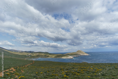 Idyllic bay at the Cape Tainaron with beautiful greek landscape, Mani, Peloponnese, Greece photo