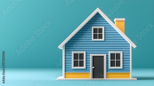 Wallpaper Mural Colorful miniature house model on a bright background showcasing modern architectural design and vibrant color scheme Torontodigital.ca