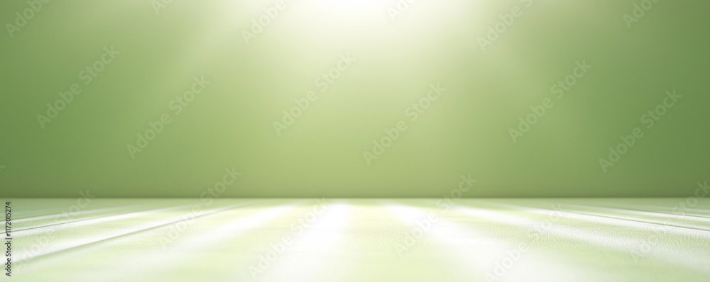 Empty green studio background illuminating smooth floor Empty green studio background illuminating smooth floor