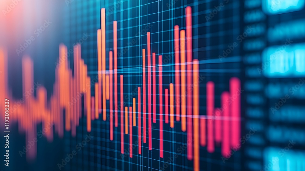 Abstract Digital Visualization of Colorful Data Analytics Representing Waveform Patterns and Trends in Technology Background Abstract Digital Visualization of Colorful Data Analytics Representing Waveform Patterns and Trends in Technology Background