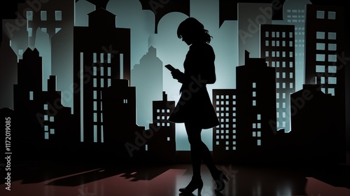 Paper cut design of a virtual tour guide, soft natural light, empty space on the left side,generative ai illustration
