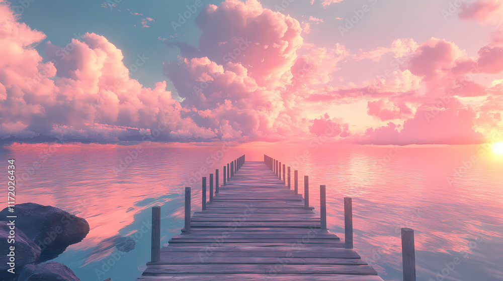Fototapeta premium wooden jetty bridge
