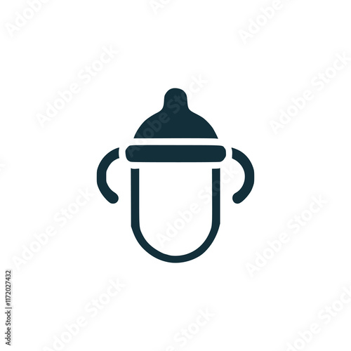 sippy cup baby drinking bottle logo vector illustration template design