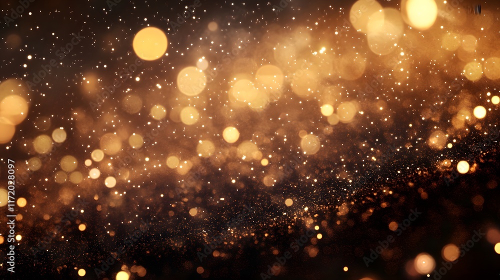 Holiday background of glitter lights and fireworks