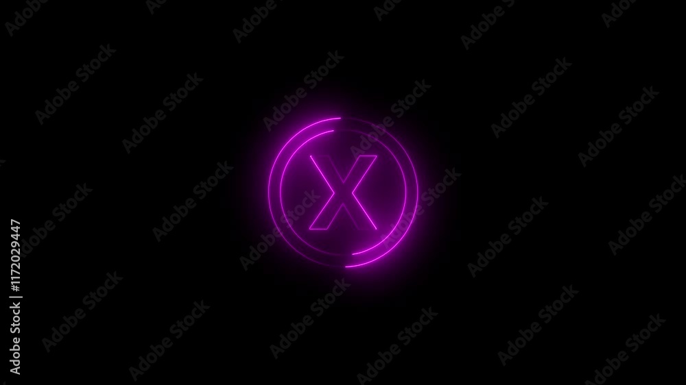 Animated neon letter X. neon color looping trendy glowing neon alphabet letter X. Educational concept with neon letter Animated neon letter X. neon color looping trendy glowing neon alphabet letter X. Educational concept with neon letter