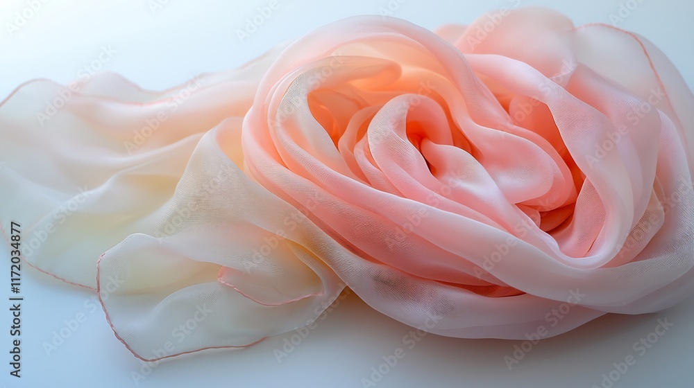 Peach and Cream Silk Scarf: A Delicate Drape of Softness and Elegance Peach and Cream Silk Scarf: A Delicate Drape of Softness and Elegance