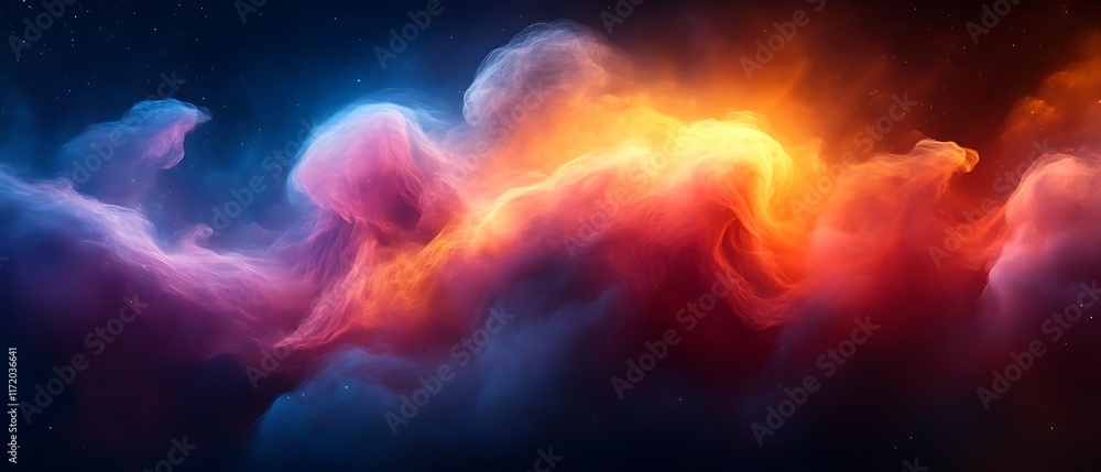 Fiery and icy nebula cosmic cloudscape. Fiery and icy nebula cosmic cloudscape.