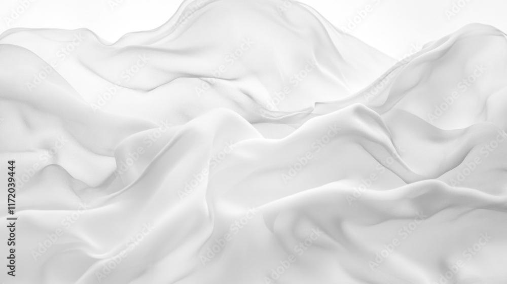 Soft white wrinkled fabric for graphic design or wallpaper. Soft white wrinkled fabric for graphic design or wallpaper.