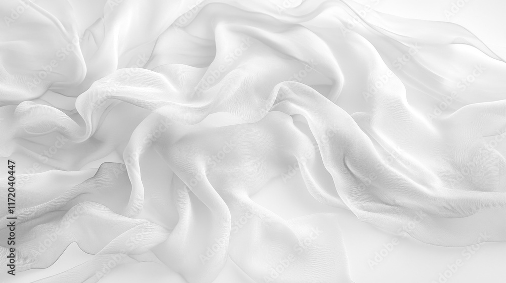 Soft white wrinkled fabric for graphic design or wallpaper. Soft white wrinkled fabric for graphic design or wallpaper.
