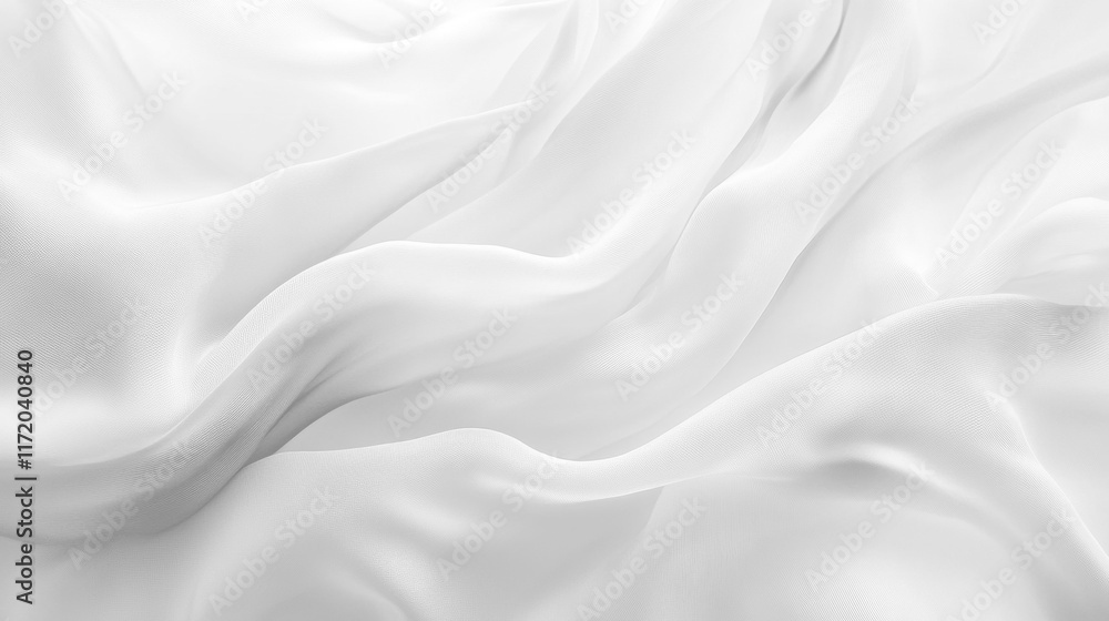 Naklejka premium Soft white wrinkled fabric for graphic design or wallpaper.