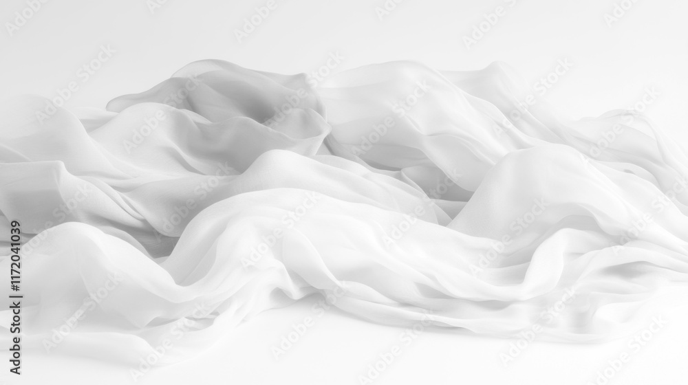 Fototapeta premium Soft white wrinkled fabric for graphic design or wallpaper.