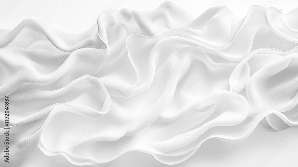 Obraz premium Soft white wrinkled fabric for graphic design or wallpaper.
