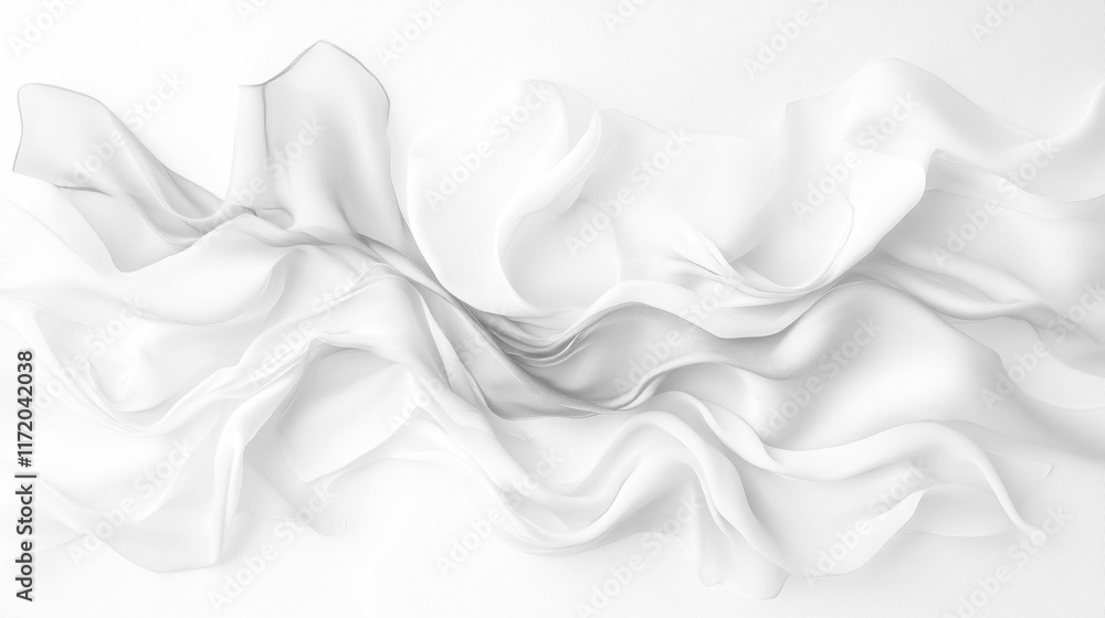 Fototapeta premium Soft white wrinkled fabric for graphic design or wallpaper.