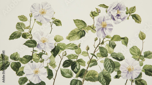 Elegant wedding invitation card background vector. Minimal hand painted watercolor botanical flowers texture template background. Design for wedding, vip cover, poster, rsvp moderncard.Valentine's Day