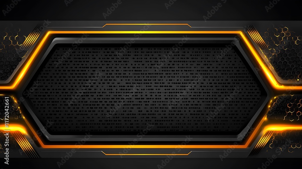 Abstract Black and Orange Hexagon Design Background Abstract Black and Orange Hexagon Design Background