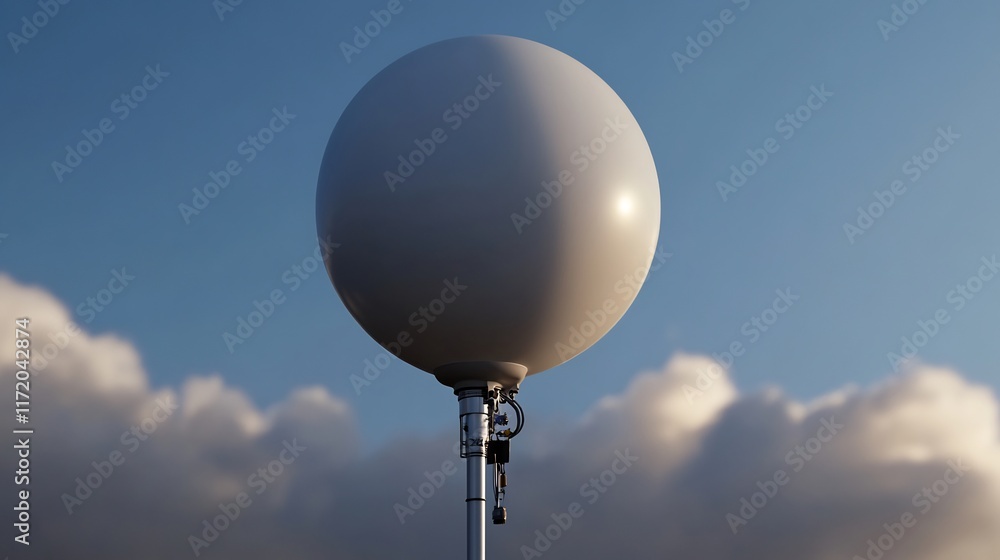 White Sphere Against a Cloudy Sky: A Minimalist View White Sphere Against a Cloudy Sky: A Minimalist View