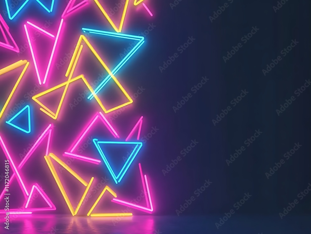 Neon Triangle Light Pattern Abstract Design Neon Triangle Light Pattern Abstract Design