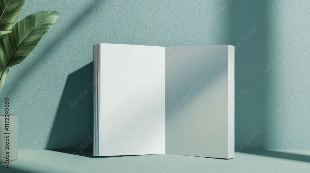 Fototapeta premium Blank open magazine mockup