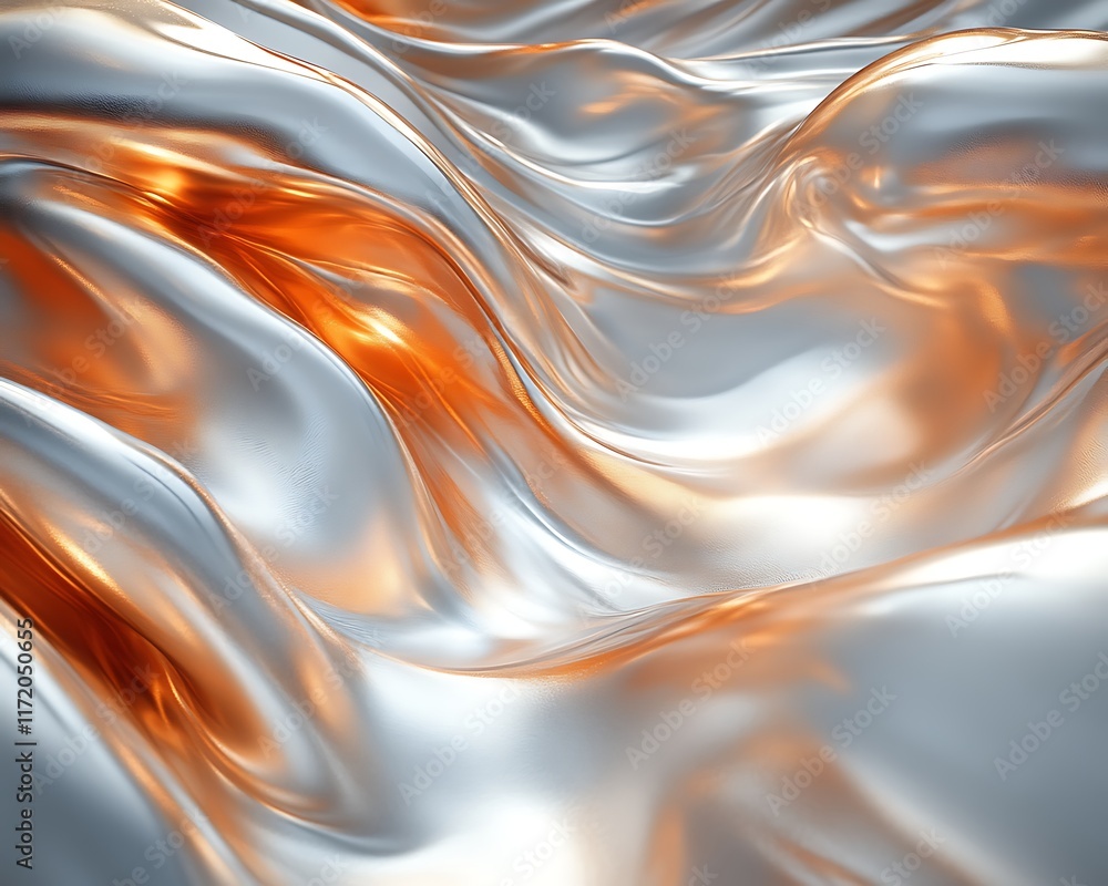 Obraz premium Abstract silver and gold liquid flowing texture.