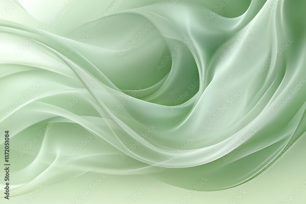 Obraz premium Abstract green fabric waves. (1)
