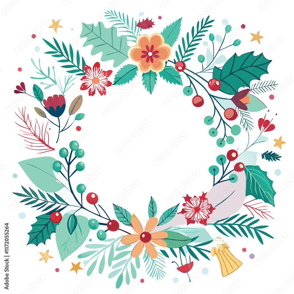 Obraz premium happy new year on white flower frame