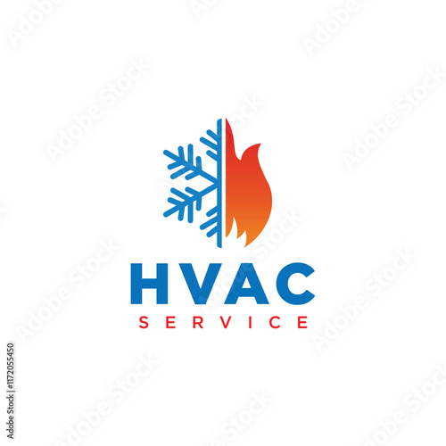 Modern plumbing, heating and cooling services company logo design graphic vector illustration 