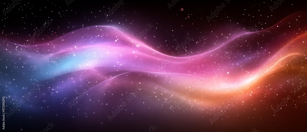 Obraz premium Abstract glowing wave with sparkles.