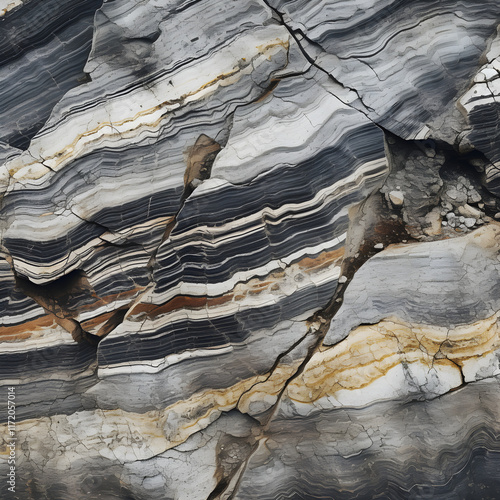 Raw, Untamed Beauty of Gneiss Rock: A Metamorphic Miracle Carved by Earth's Geological Process