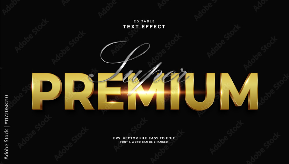 Fototapeta premium Super premium golden editable text effect typescript