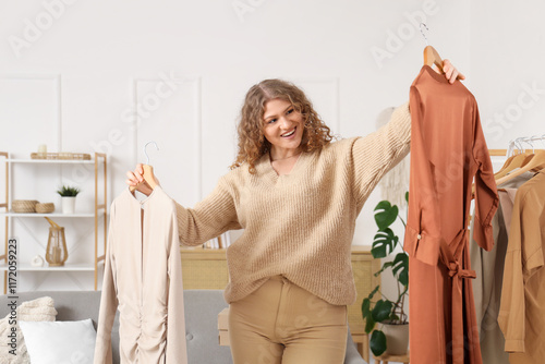 Young woman with new dresse...