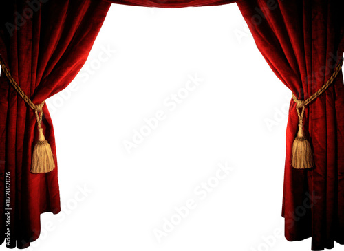Canvastavla red curtains without background
