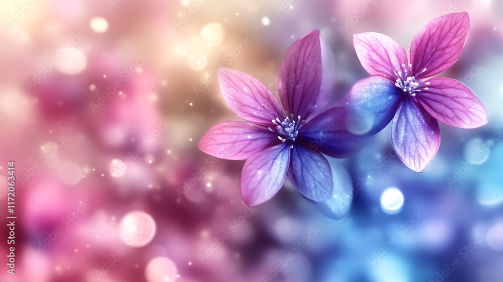 Two pastel flowers with bokeh background. Two pastel flowers with bokeh background.