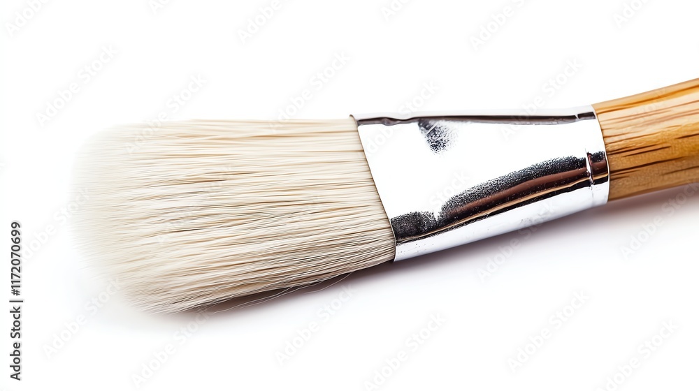 Professional makeup brush with soft bristles on a white isolated background. Professional makeup brush with soft bristles on a white isolated background.