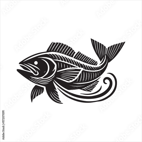 fish on a white