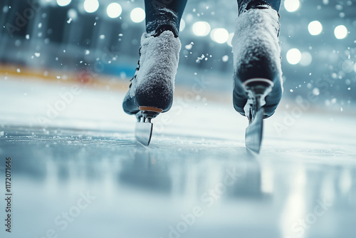 athlete in short track speed skating photo