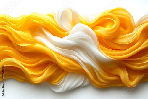 Abstract yellow and white swirls.