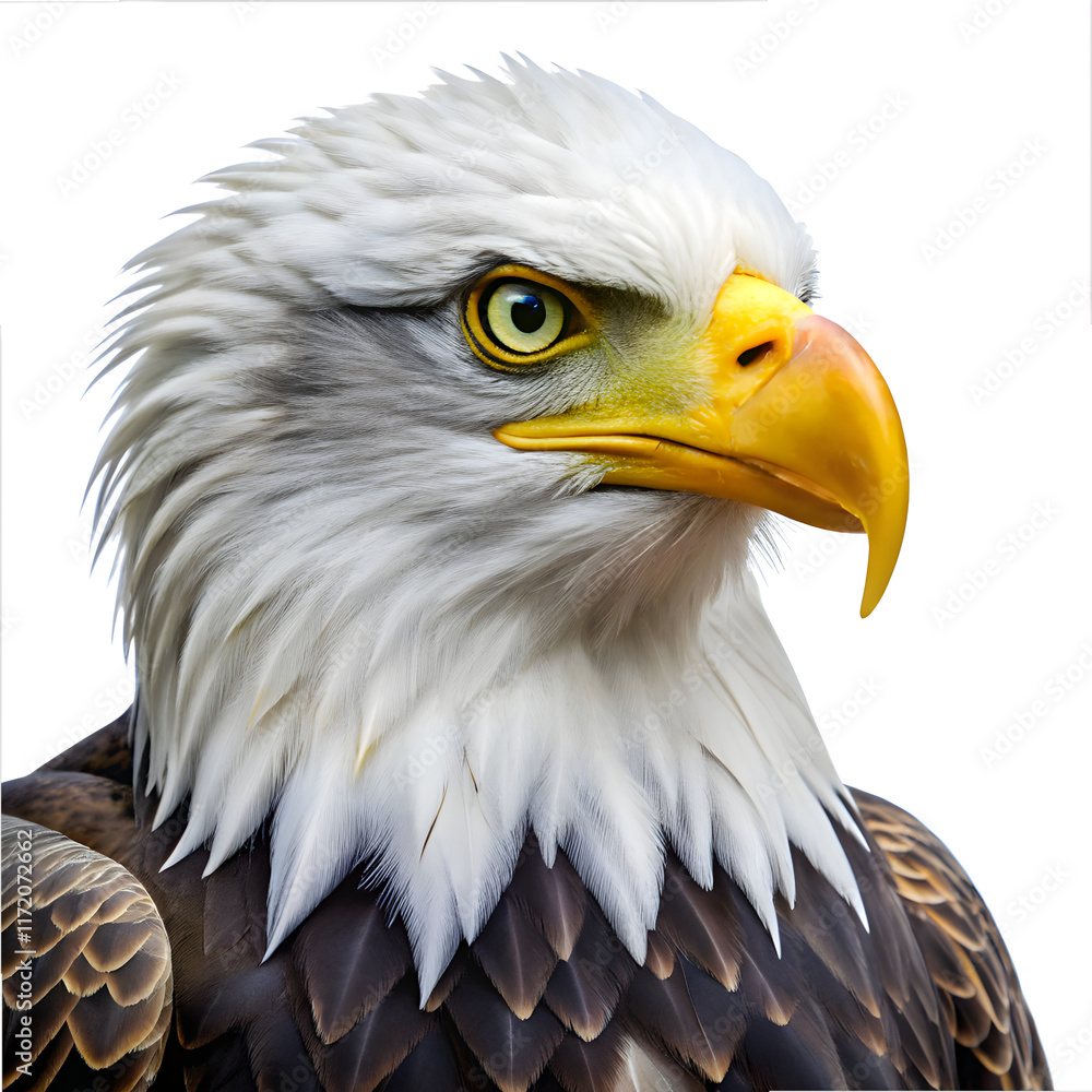 Fototapeta premium American bald eagle isolated on white background