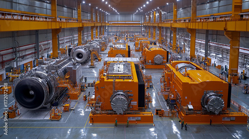 Large industrial facility showcasing numerous powerful machinery and equipment under construction.