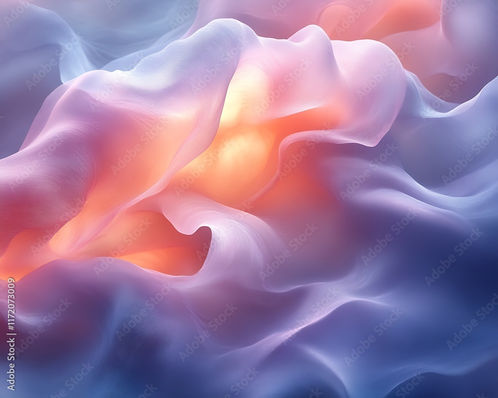 Fototapeta premium Abstract swirling pastel colors, luminous, soft, flowing texture.