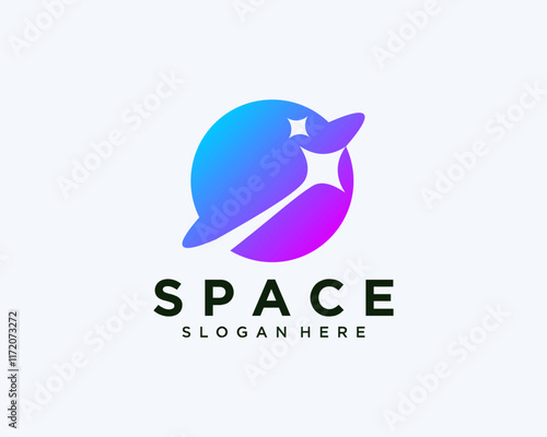 Space rocket technology logo