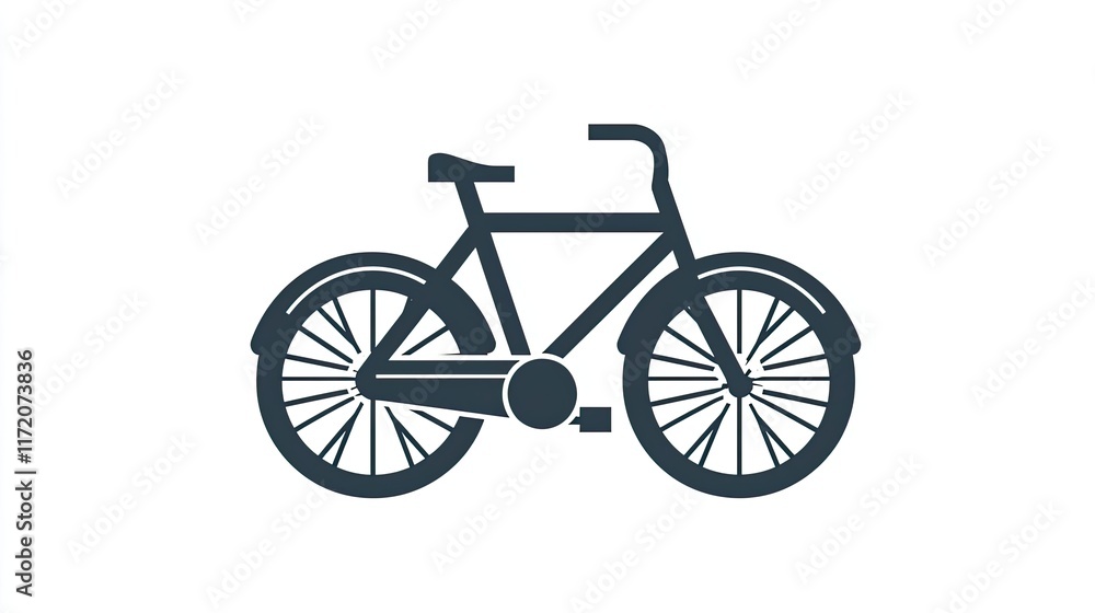 A simple bicycle illustration, representing transportation and leisure activities. A simple bicycle illustration, representing transportation and leisure activities.