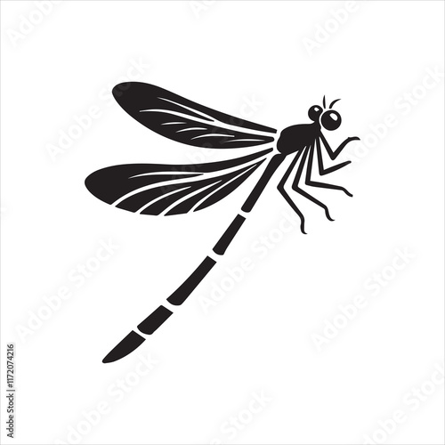 dragonfly on a white background