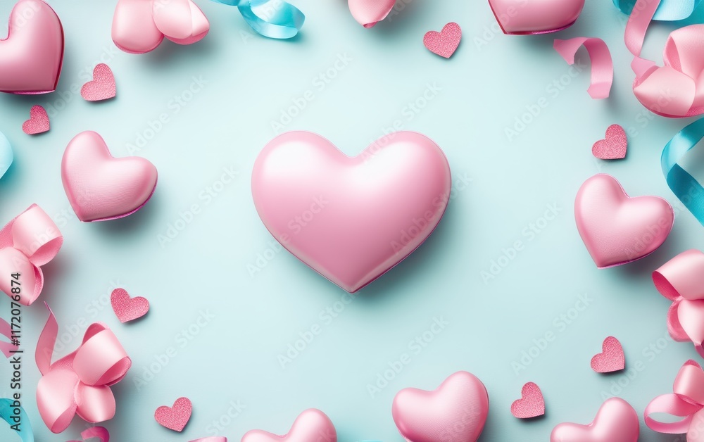 A vibrant heart is nestled among numerous pink hearts, symbolizing love and affection, perfect for Valentine's Day celebrations. A vibrant heart is nestled among numerous pink hearts, symbolizing love and affection, perfect for Valentine's Day celebrations.