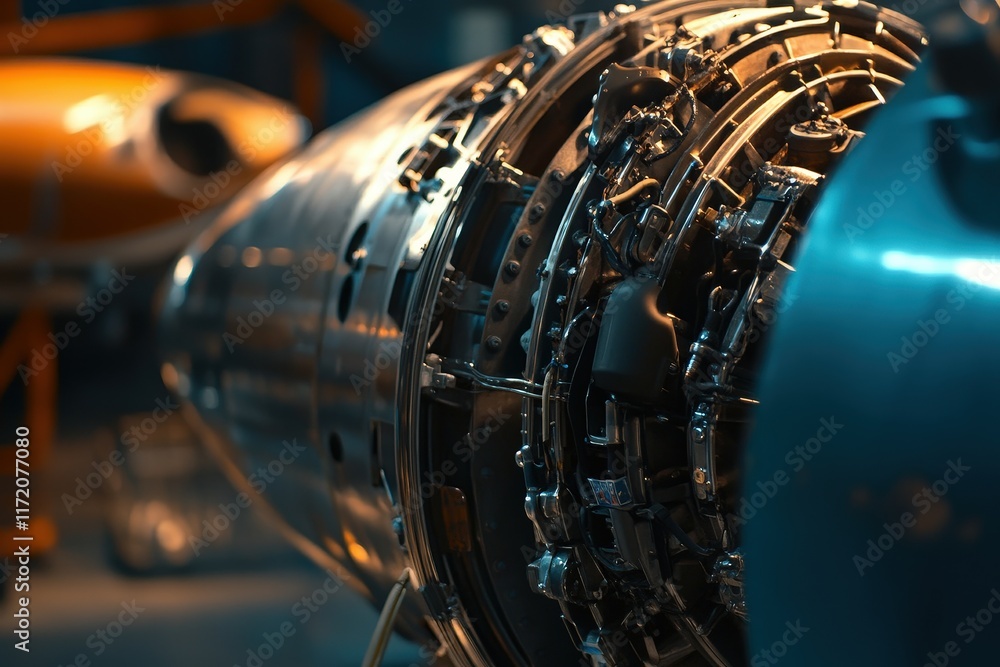 Intricate Details of a Jet Engine: A Close-Up Intricate Details of a Jet Engine: A Close-Up