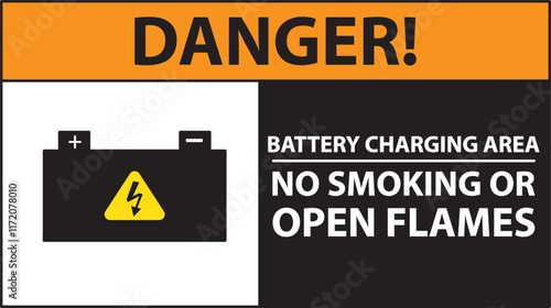 Batterry charging area no smoking sign vector.eps photo