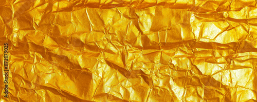 Crumpled gold foil creates a shiny textured background