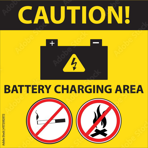 Batterry charging area sign vector.eps photo