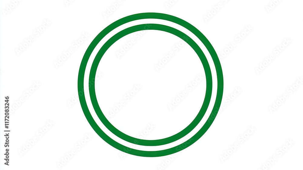 A simple design featuring two green concentric circles on a white background. A simple design featuring two green concentric circles on a white background.